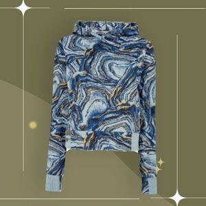 🍋✨ NWT  Twenty Montreal Crystal Azurite Hyper Reality Knit hoodie Atlantic Blue